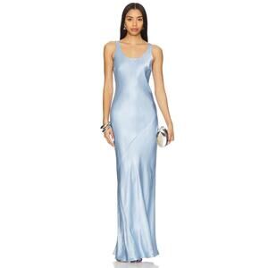 Line & Dot Sky Blue Maxi Dress